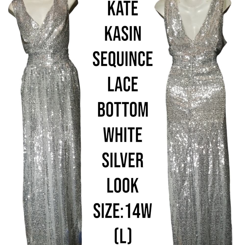 Silver Sequin Lace Dress